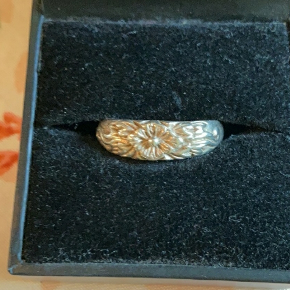 Sterling silver embossed ring
